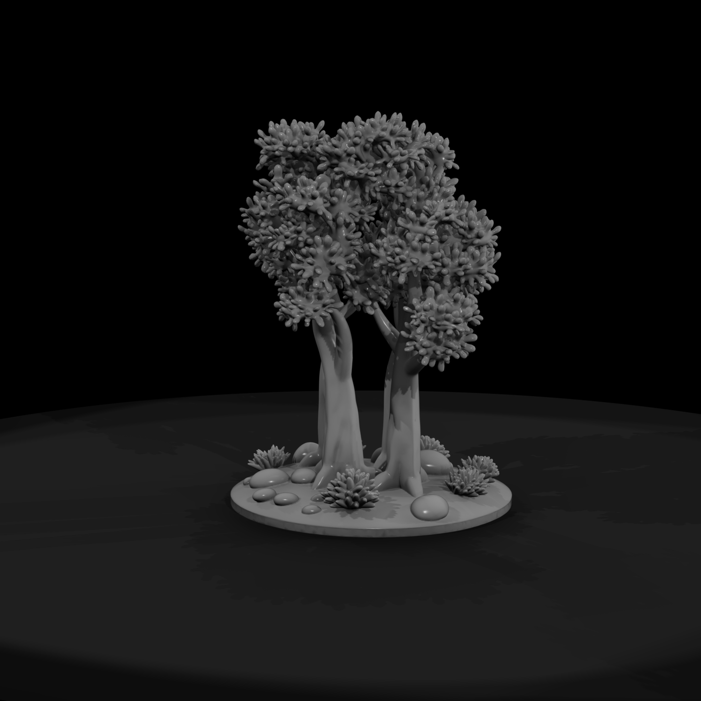 Stylized Tree Grove Scenery Base