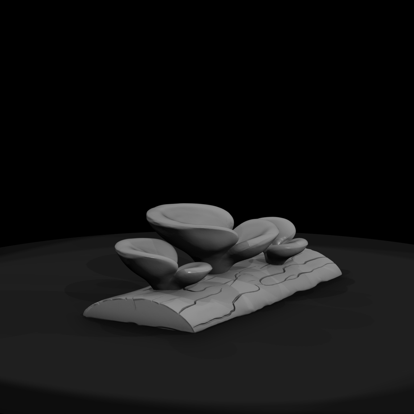 Stylized Low-Poly Turkey Tail Mushroom