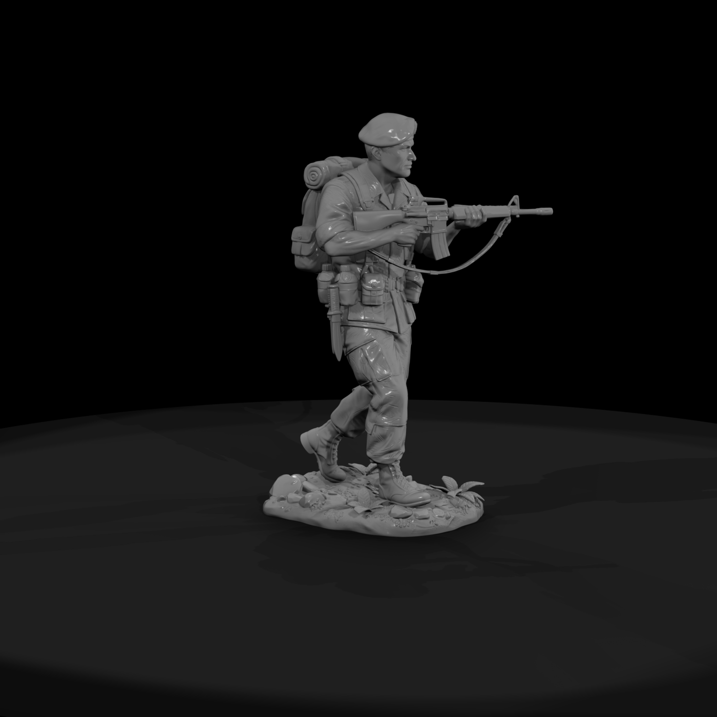 Special Forces Trooper with Green Beret