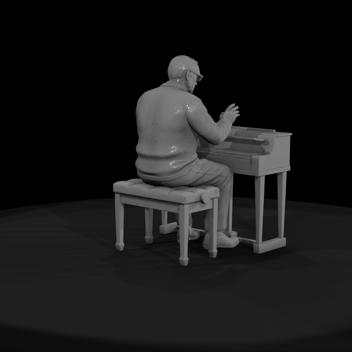 0160 Elderly Retiree Piano