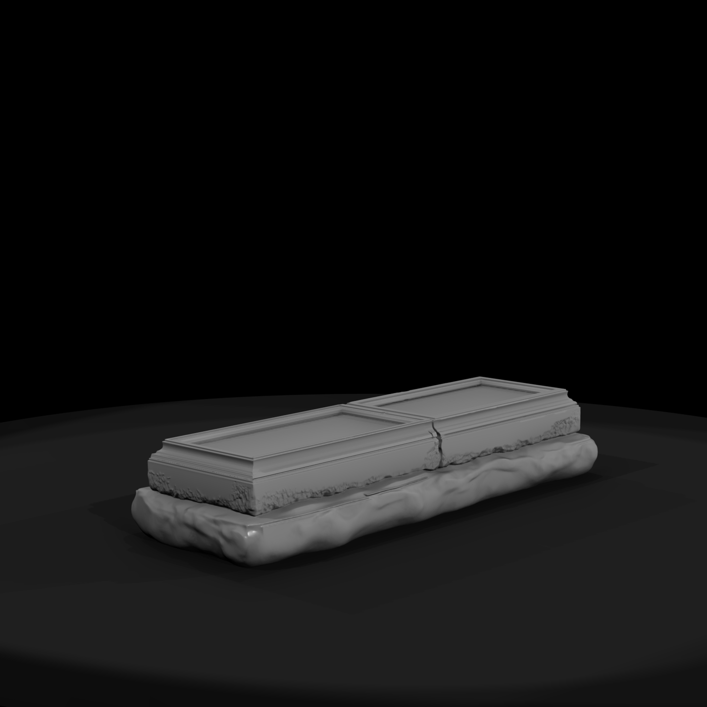 Double Raised Grave Tombstone (Split Ledger)