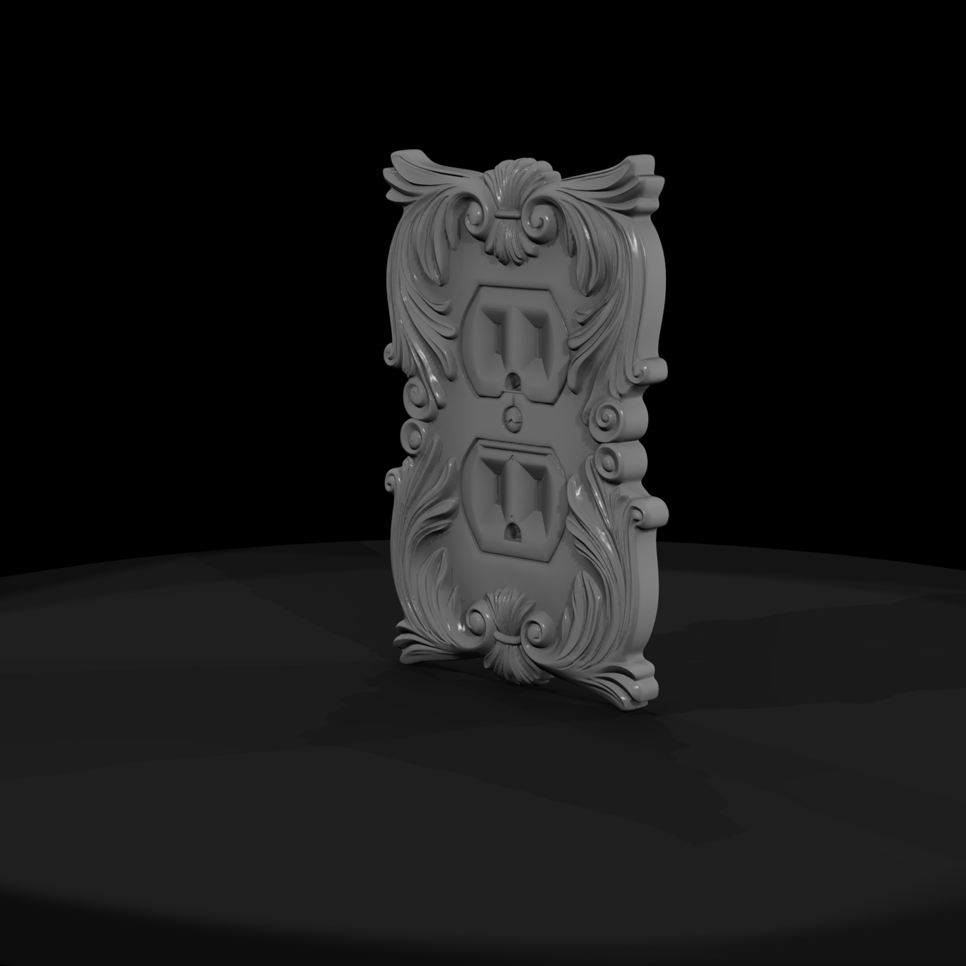 Baroque Duplex Outlet Cover — Ornate Wall Plate
