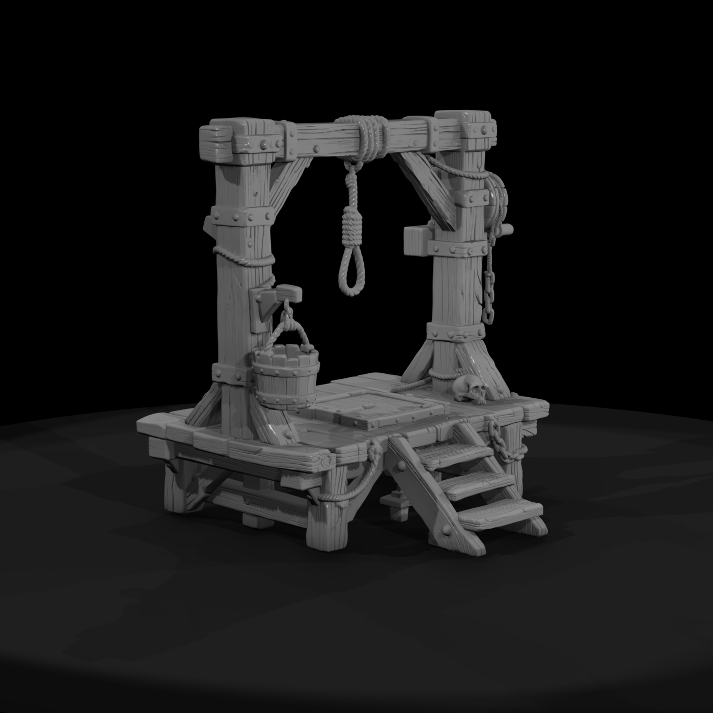 Wooden Gallows with Noose
