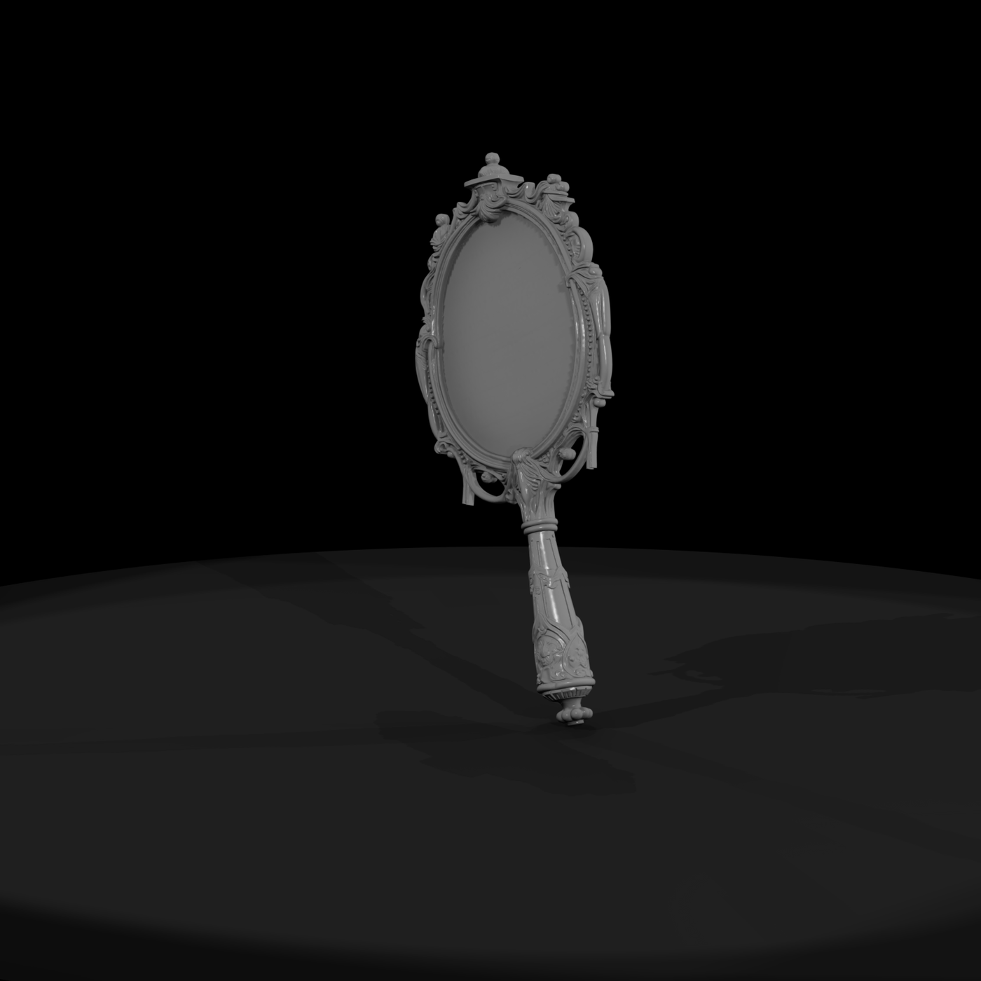 Ornate Rococo Hand Mirror — Dollhouse Vanity Accessory