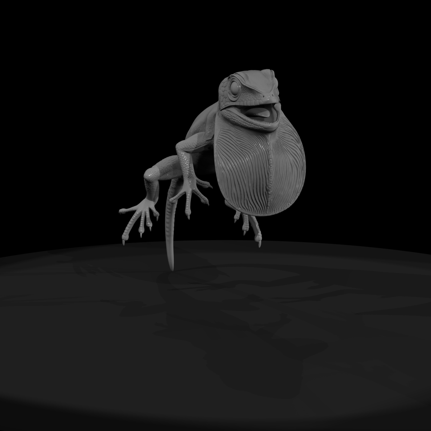 Frilled Lizard Figurine — Detailed
