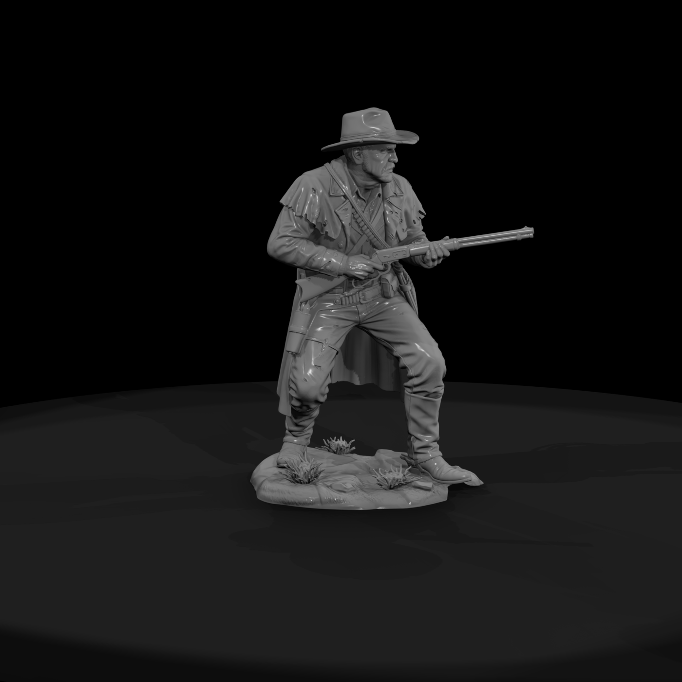 Old West Bounty Hunter with Rifle