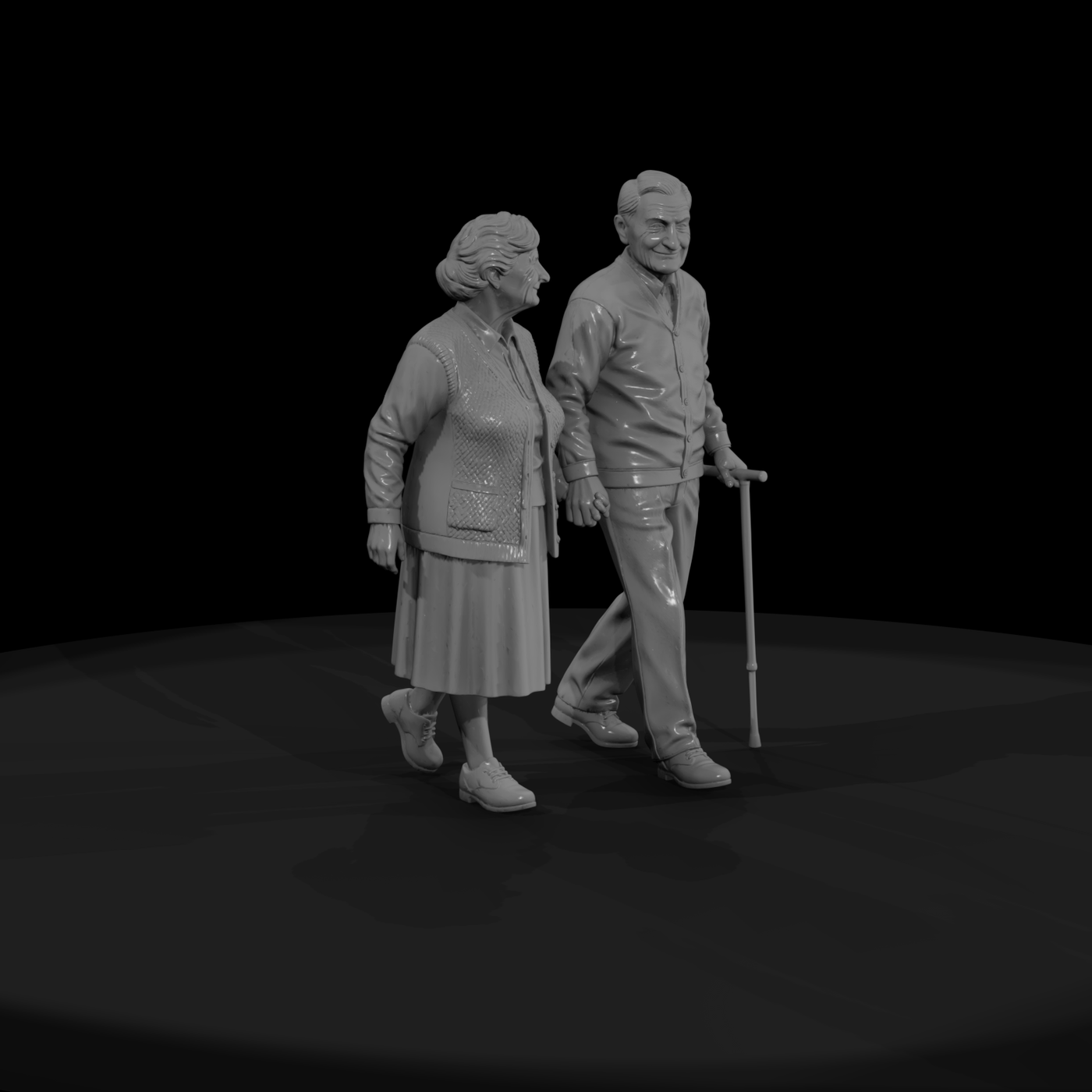 Elderly Couple Out for a Walk