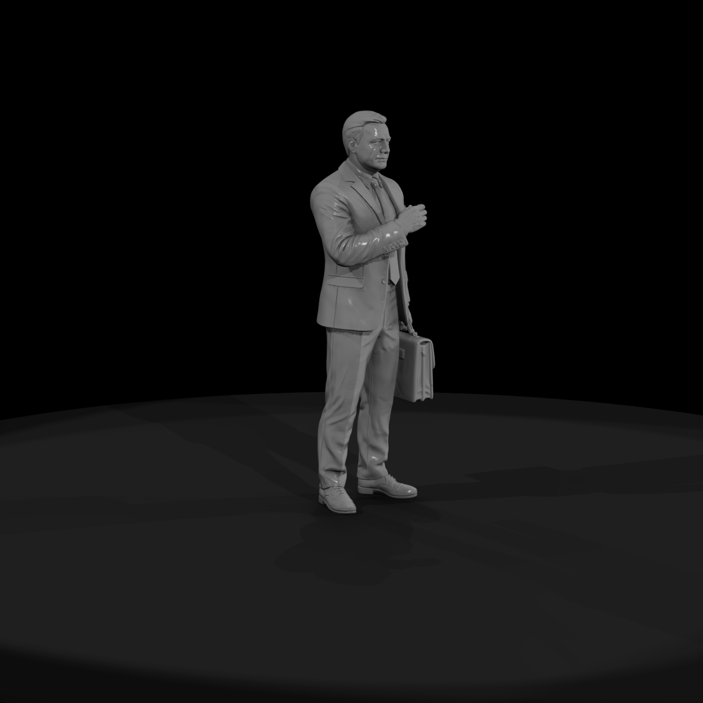 Suited Businessman with Briefcase