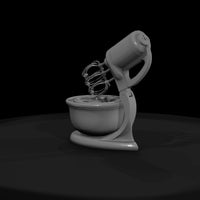 low_poly_kitchen_stand_mixer_3d_model — thumbnail 4
