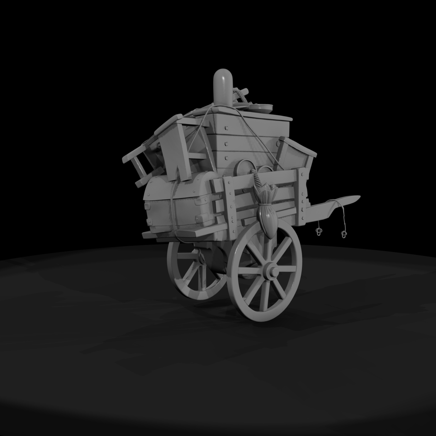 Medieval Merchant Travel Cart