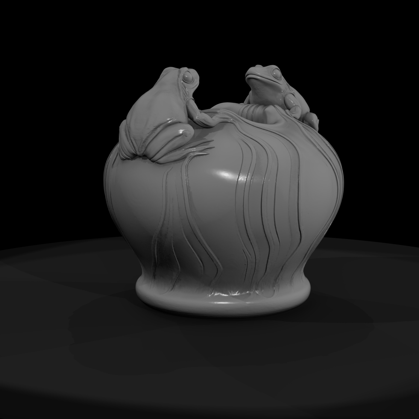 Art Nouveau Frog Planter Vase