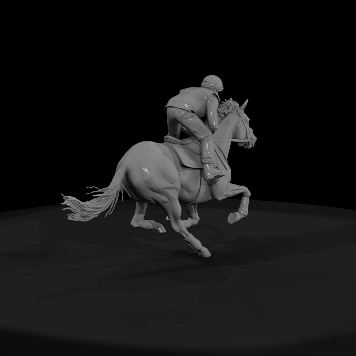 Jockey on Galloping Horse