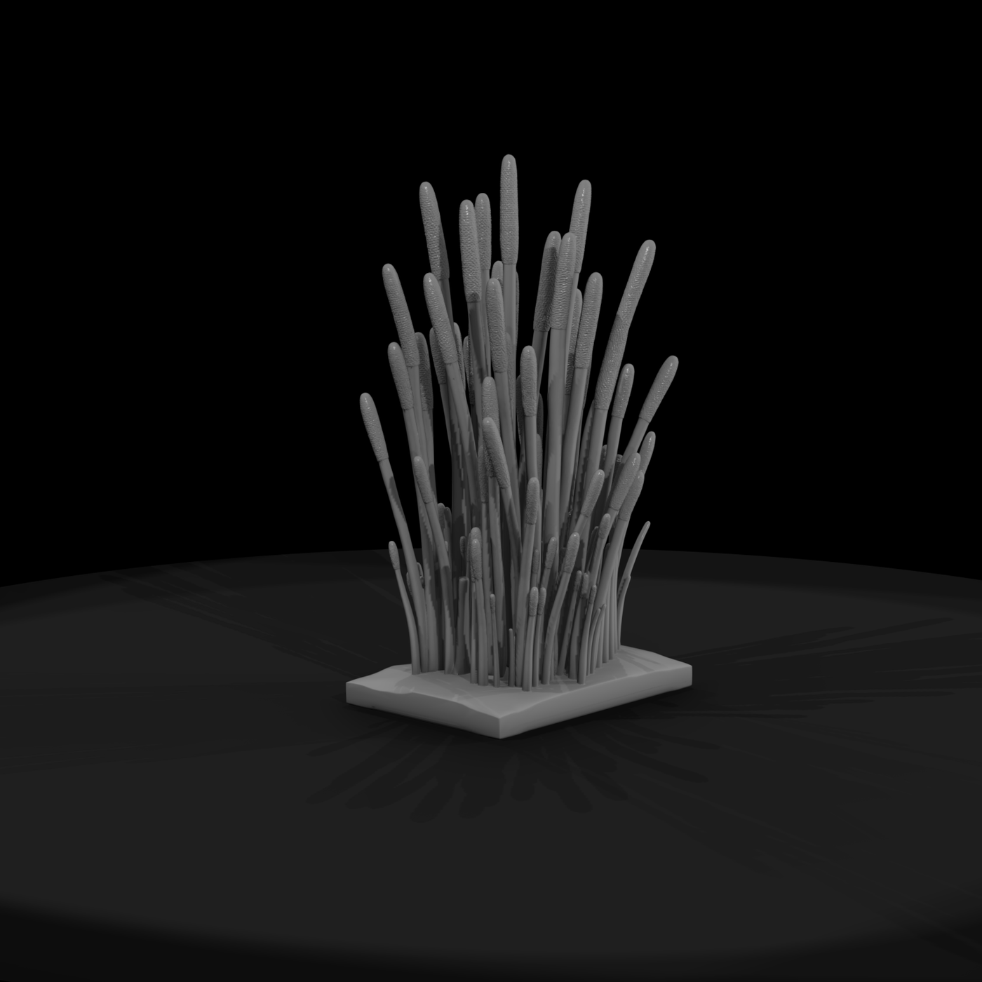 Stylized Cattail Reed Cluster