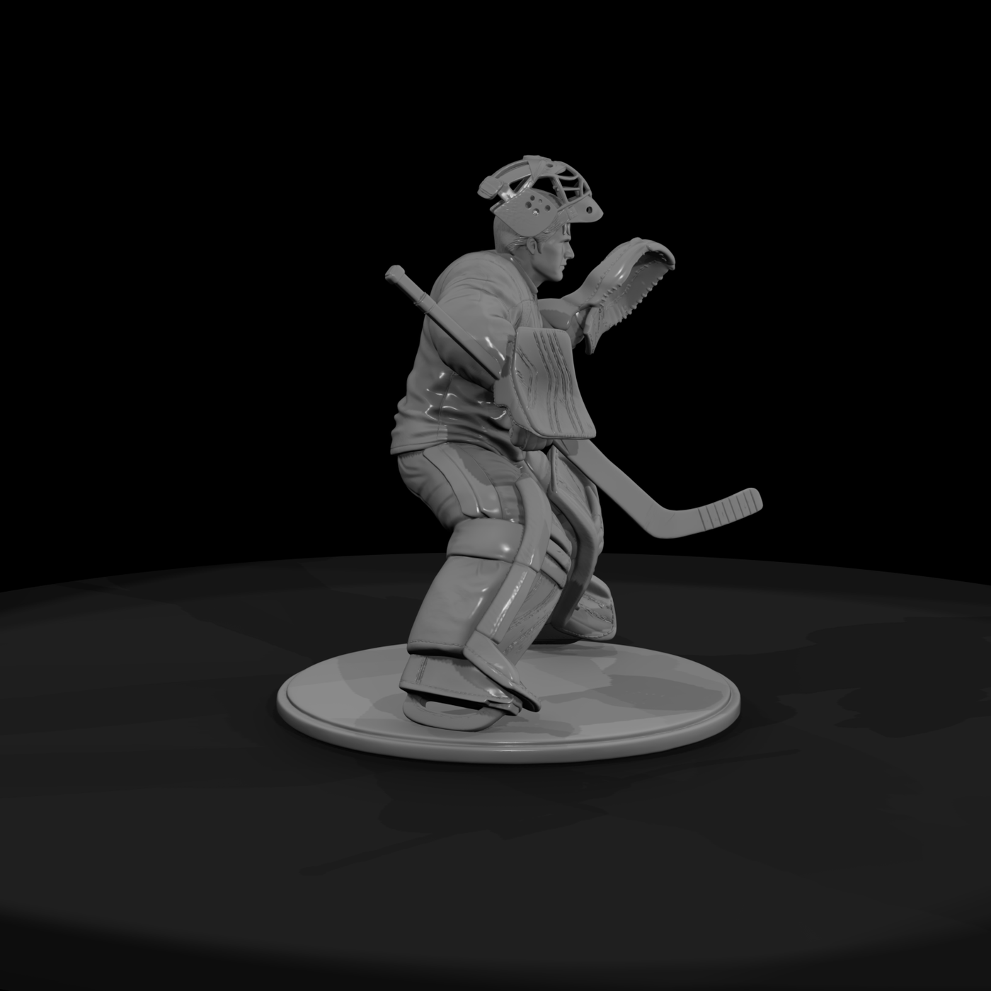 Ice Hockey Goalie in Ready Stance