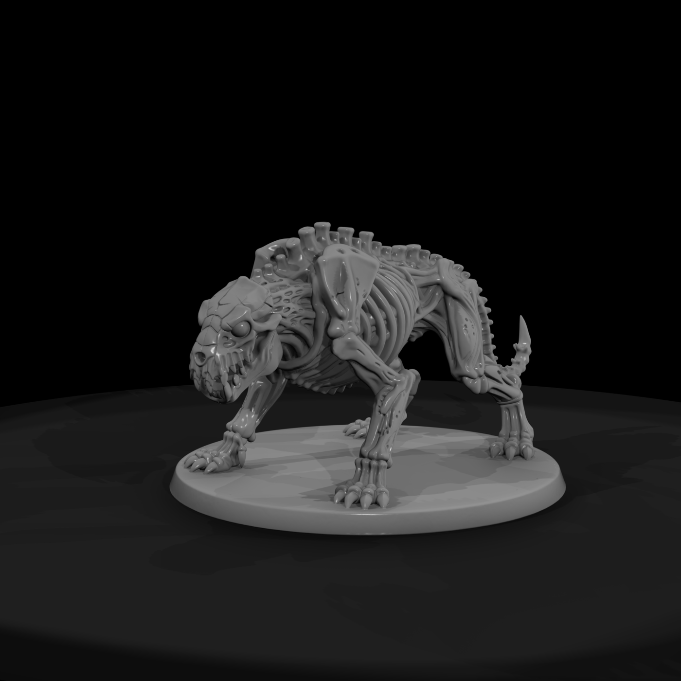 Stylized Undead Hellhound Skeleton 3D Miniature Gw