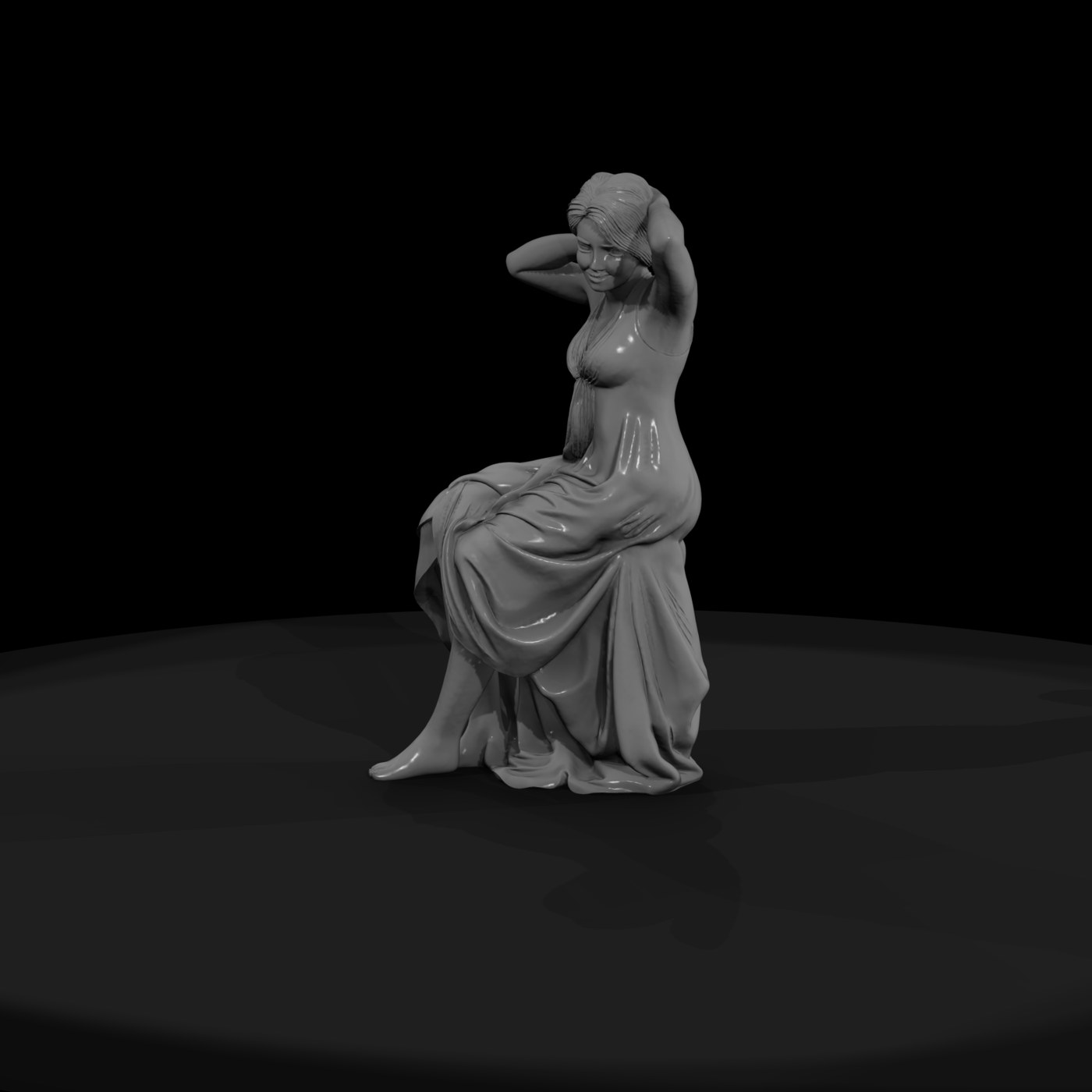Seated Classical Female Sculpture