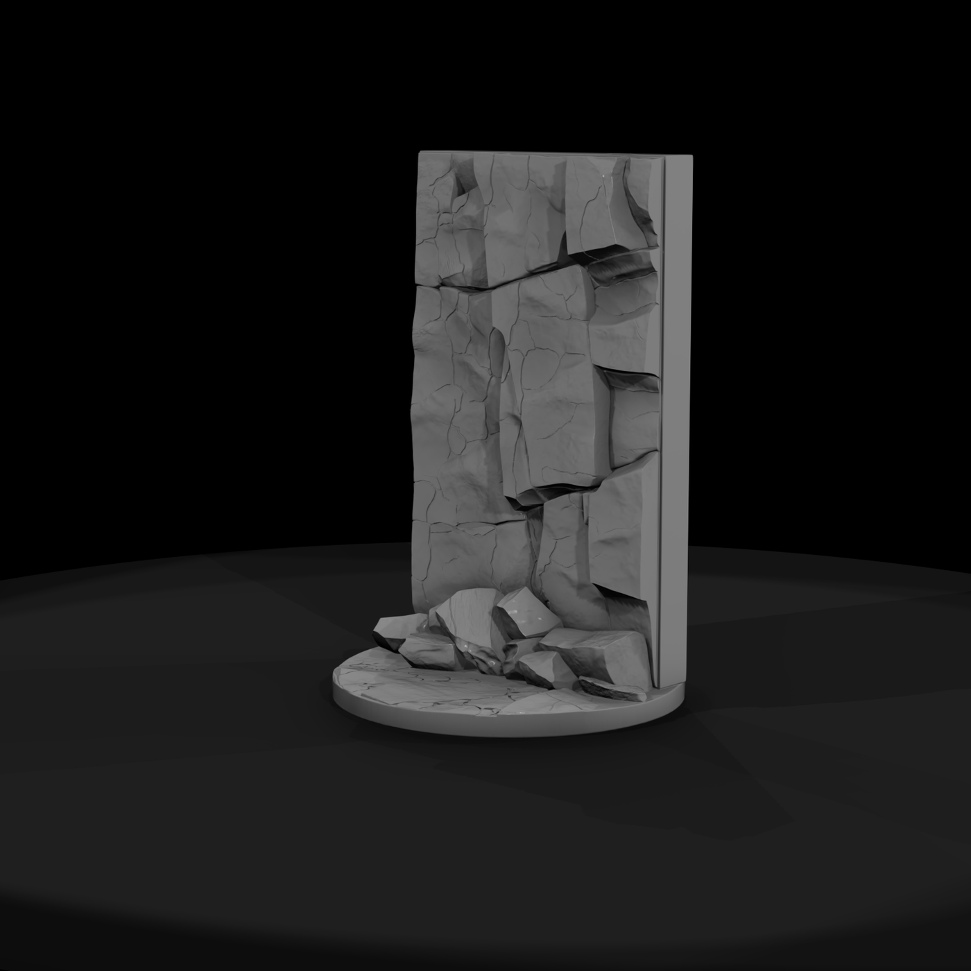 Stylized Ruined Stone Wall Base