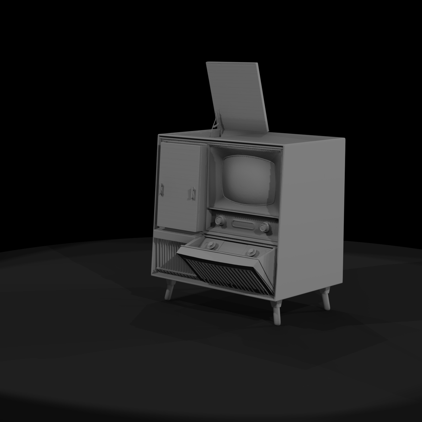 Mid-century TV & Radio Console