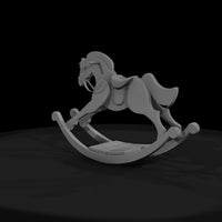 stylized_low_poly_wooden_rocking_horse — thumbnail 2