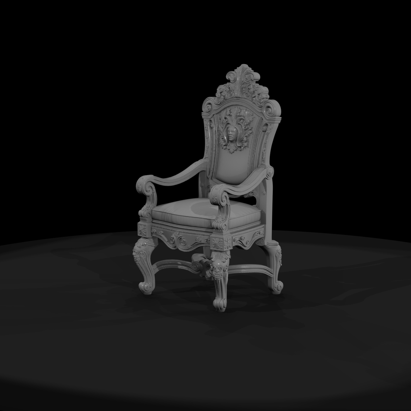 Baroque Throne Armchair — Ornate High-Back