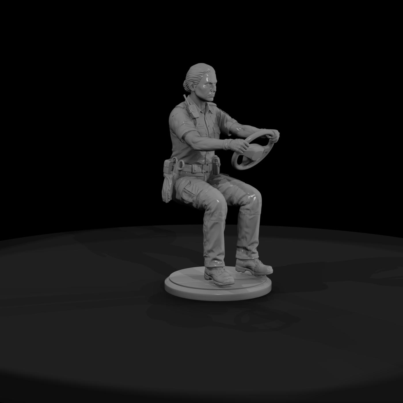 Seated Ambulance Driver EMT
