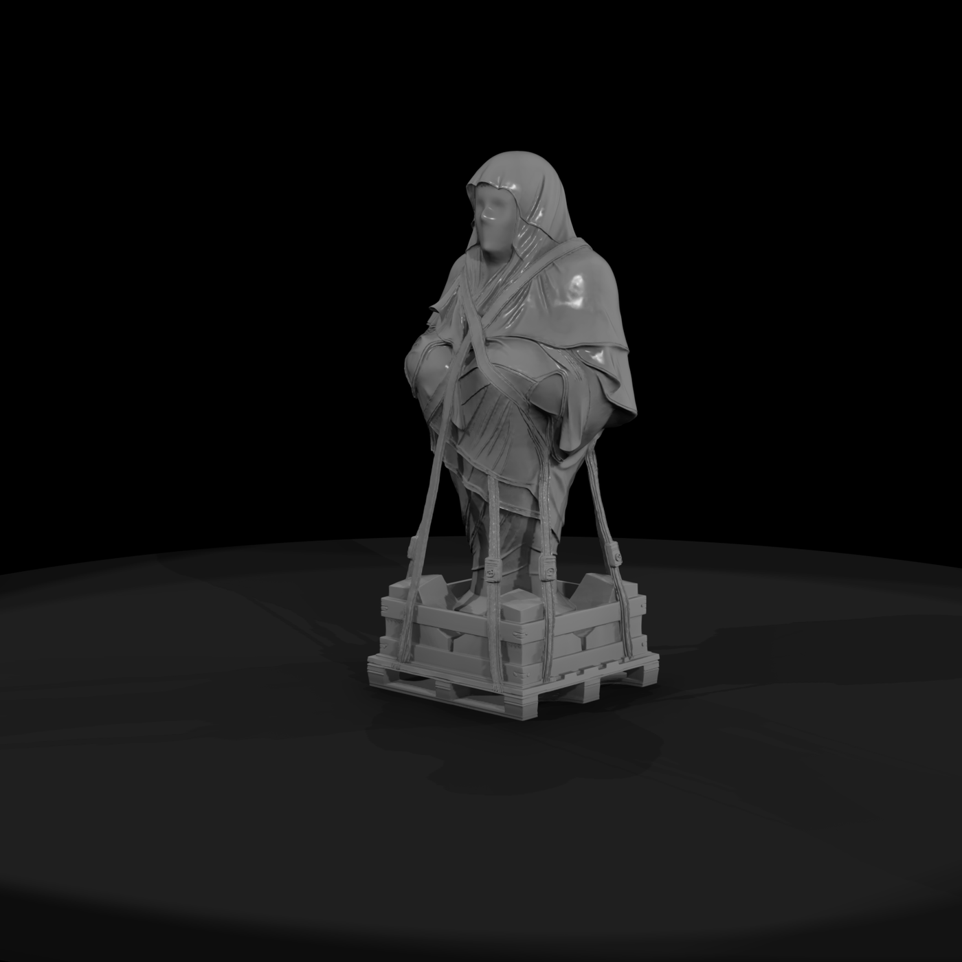 Veiled Faceless Conceptual Sculpture Bust