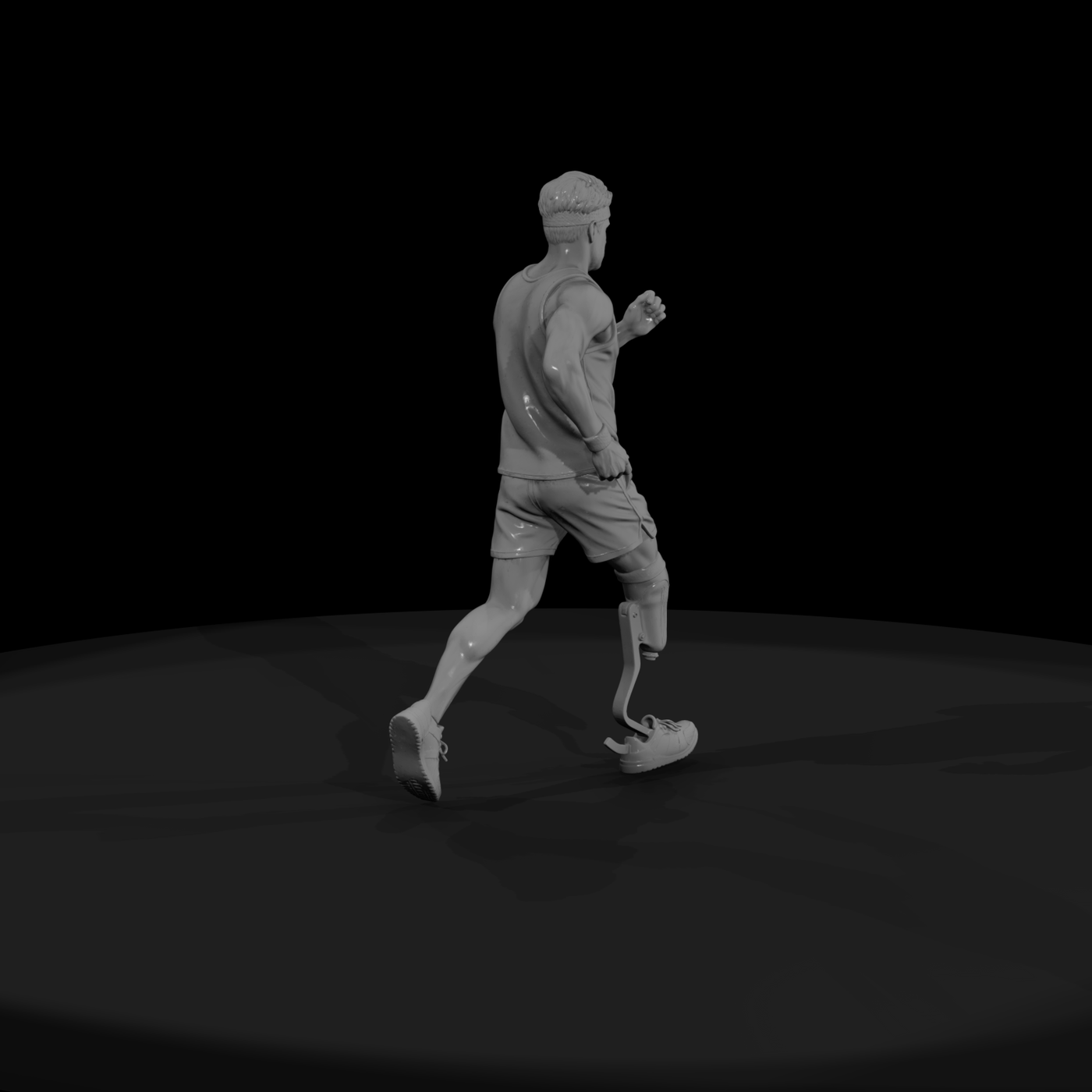 Para-Athlete Sprinter with Running Blade