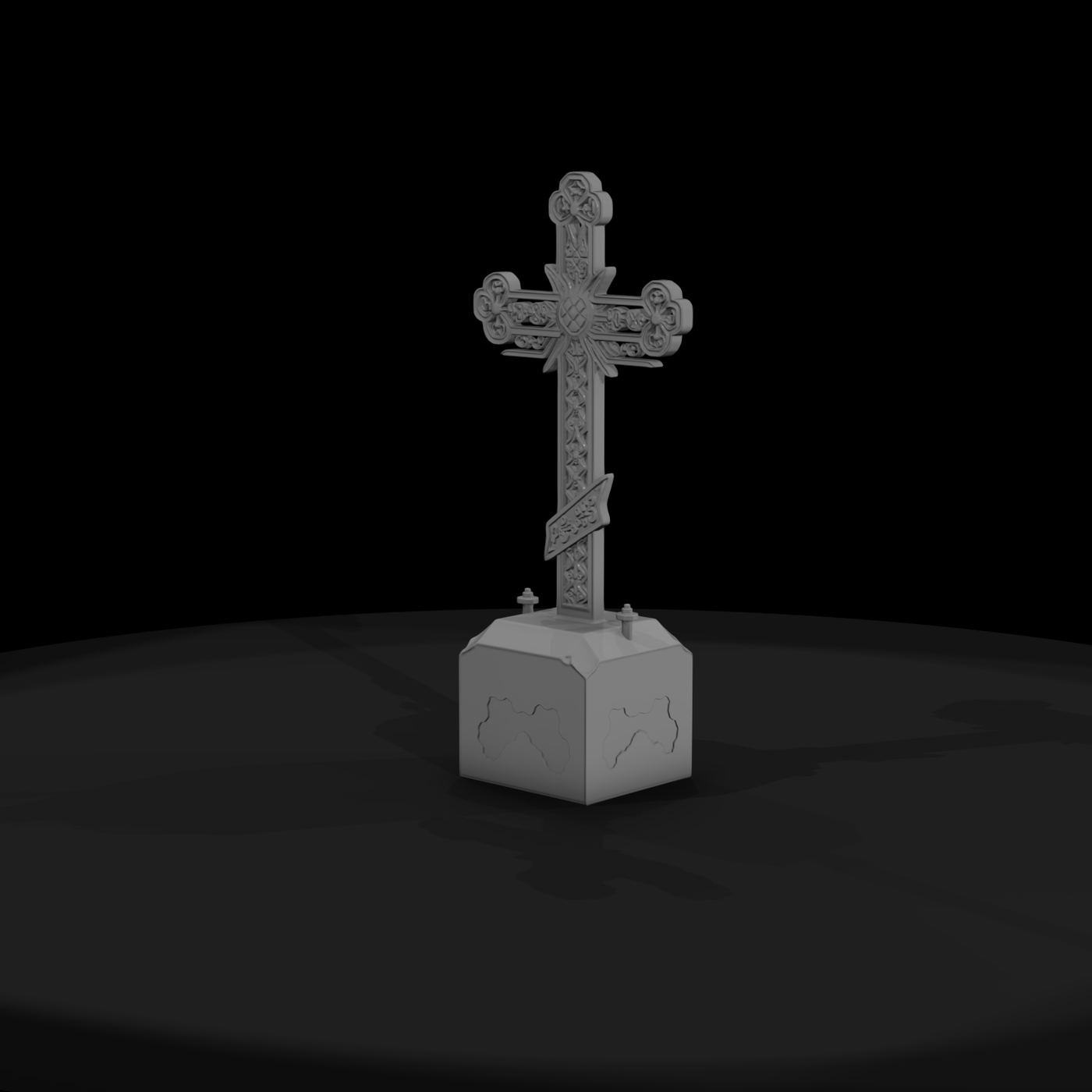 Ornate Gothic Grave Cross — Grave Marker