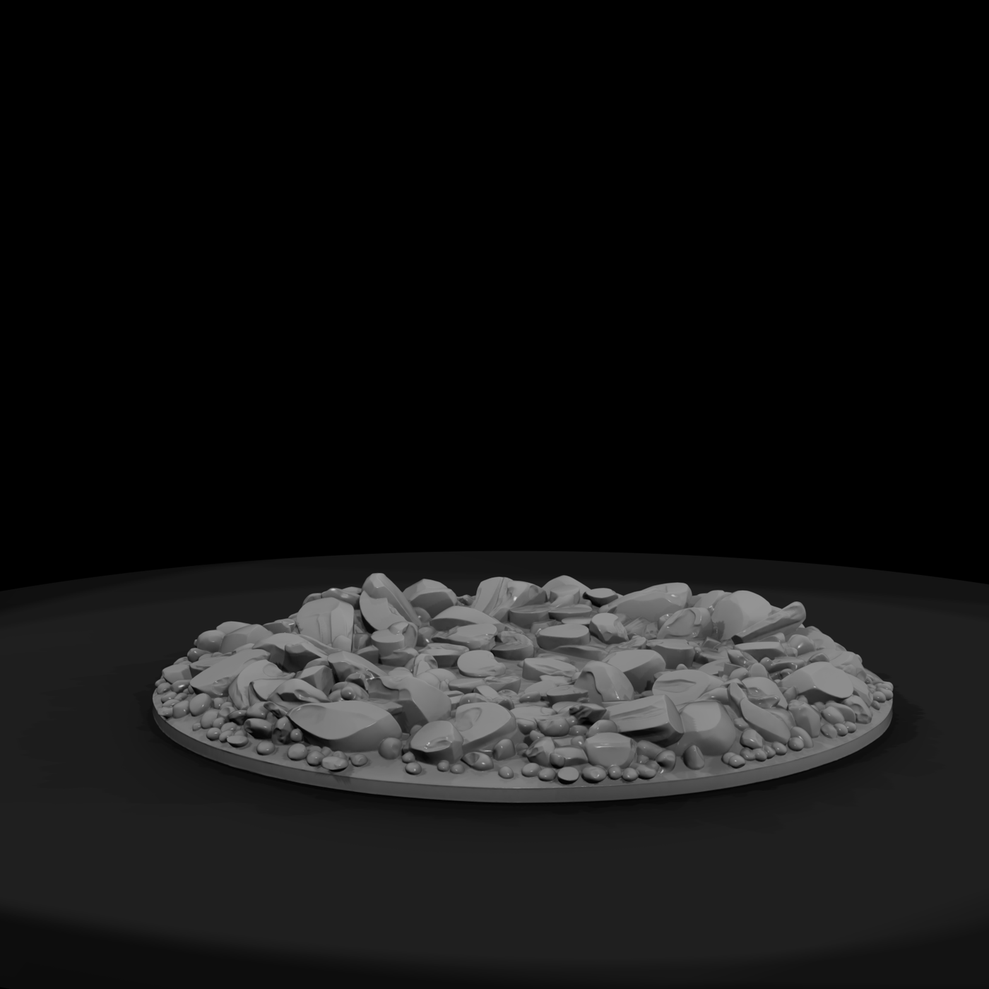 Stylized Crushed Stone Oval Base