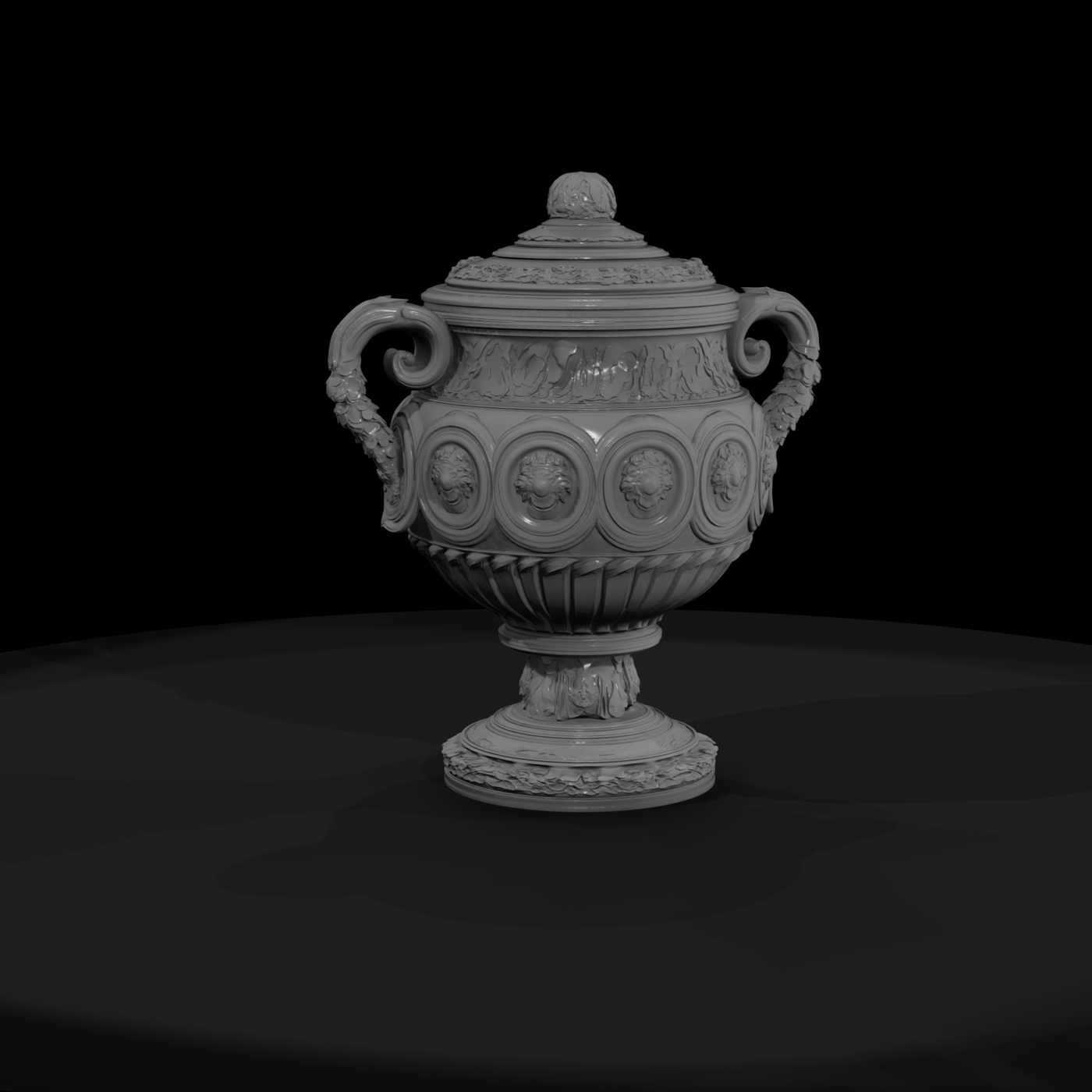 Baroque Lidded Urn — Ornate