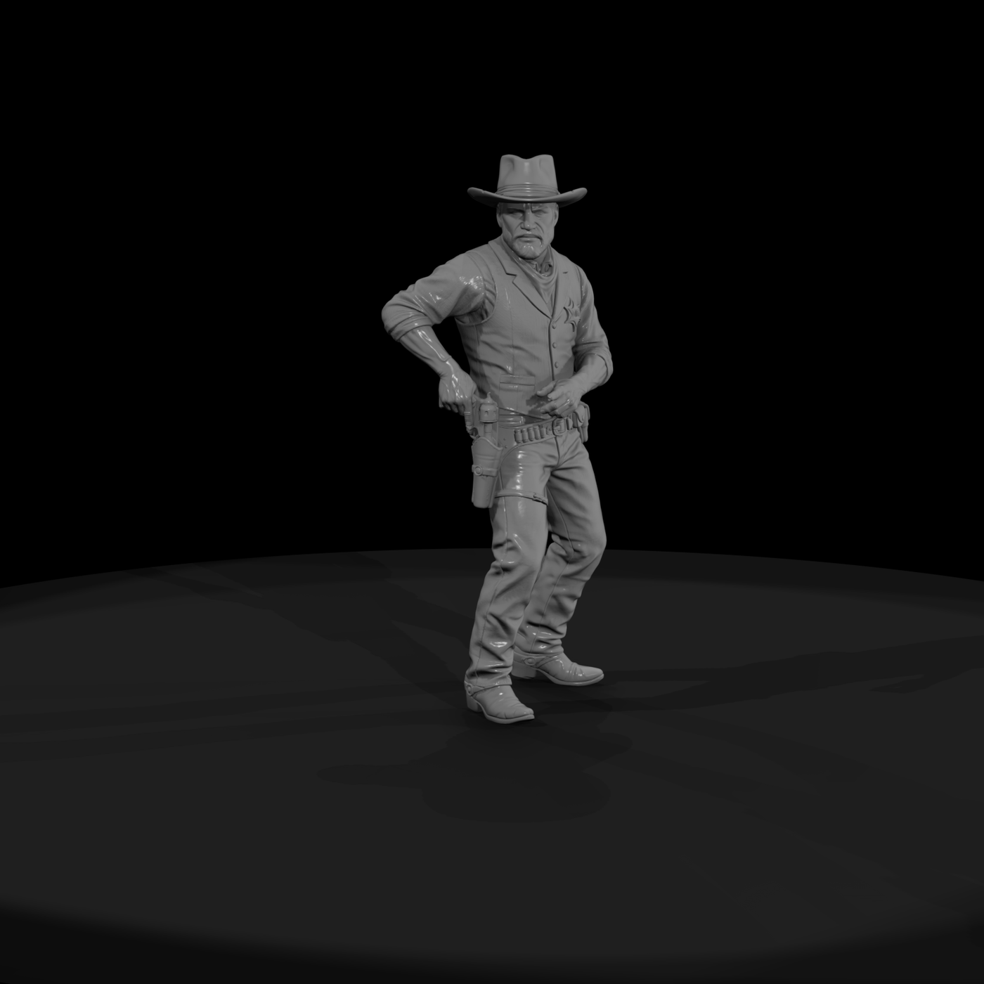 Old West Deputy Drawing a Revolver
