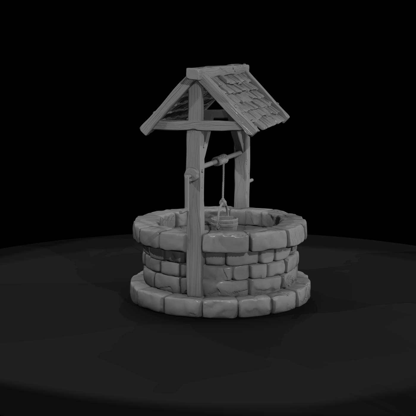 Rustic Stone Wishing Well