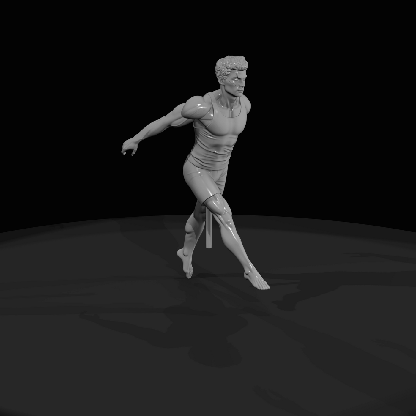 Athlete in Mid-Air Pose