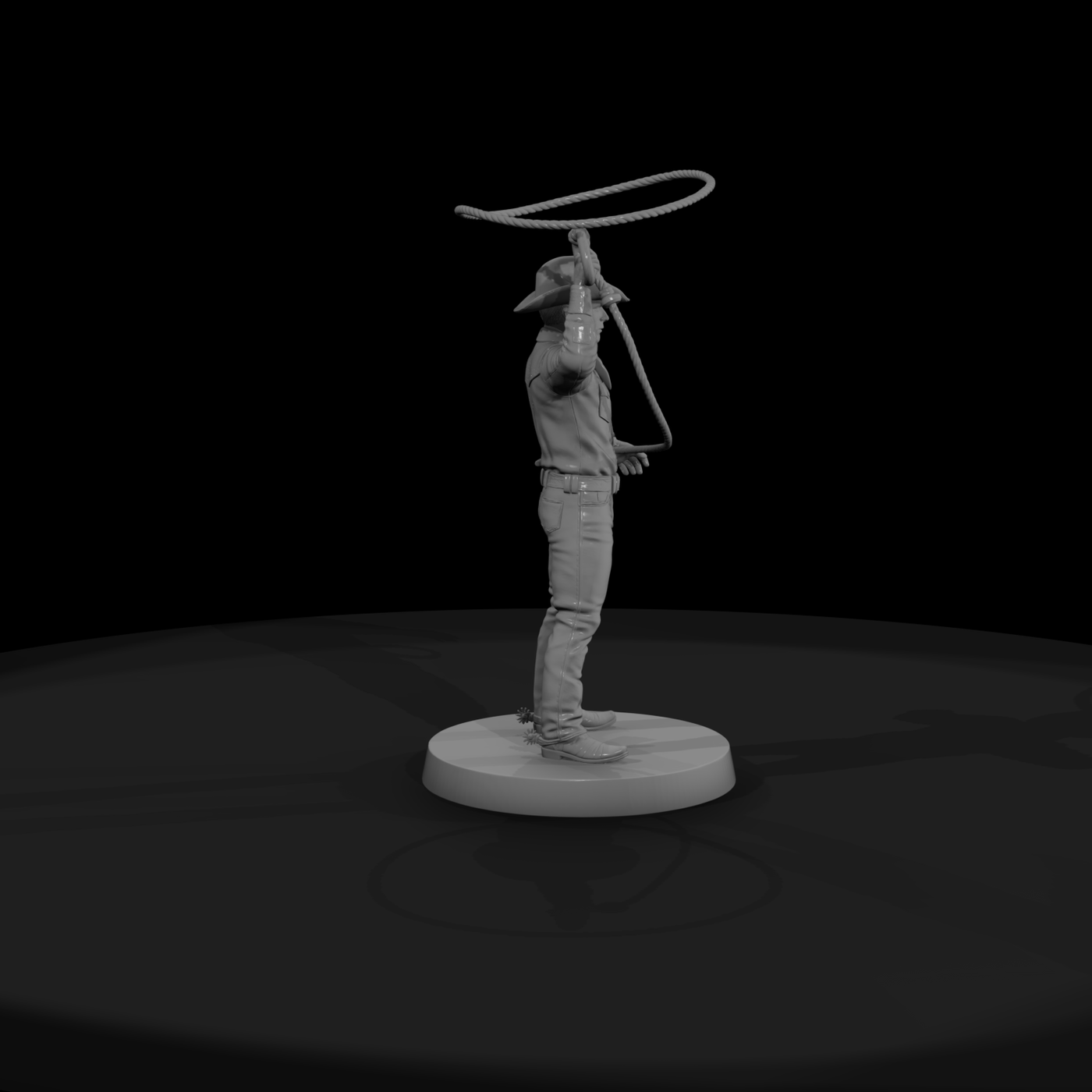 Rodeo Trick Roper Spinning a Lasso