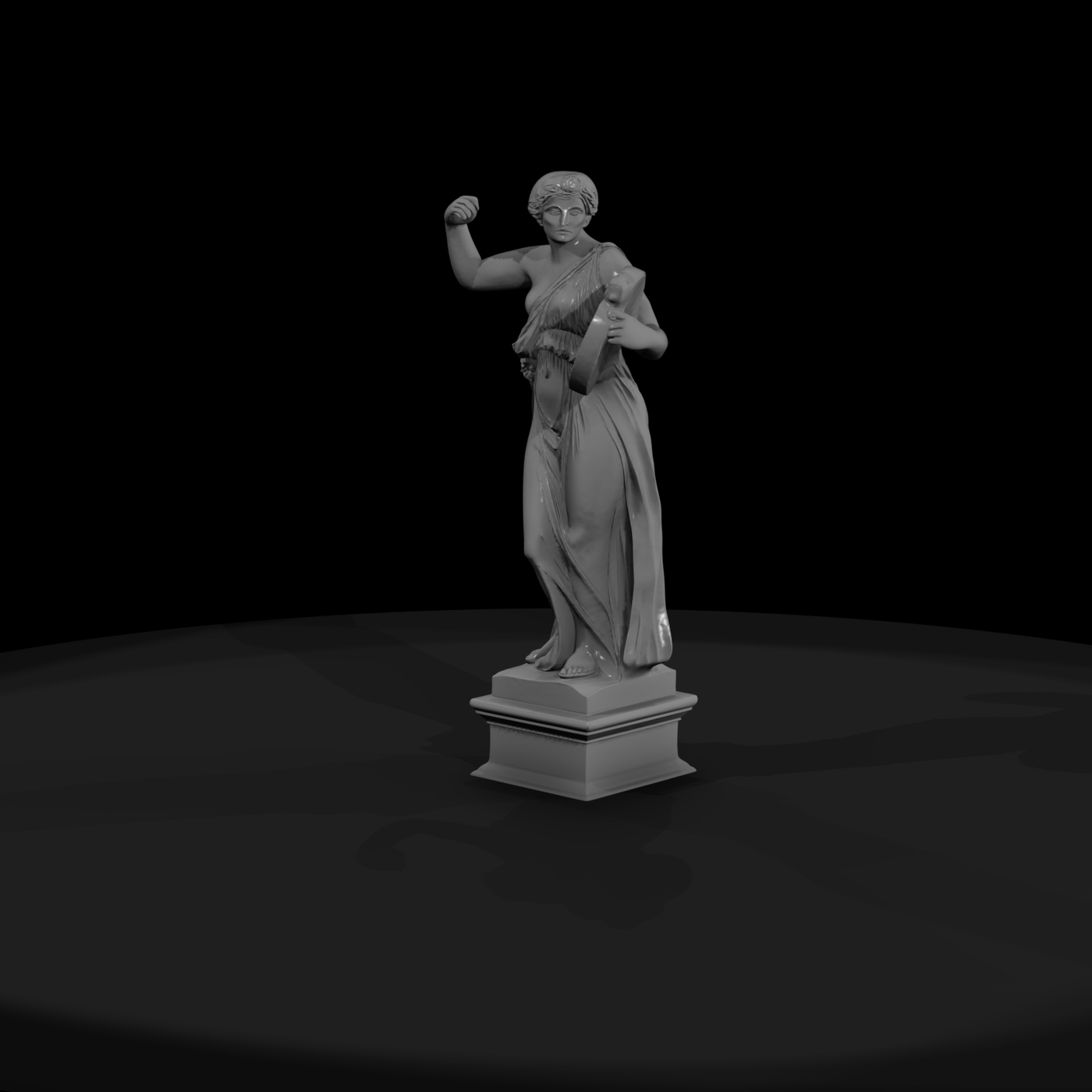 Neoclassical Lyre Muse Statue