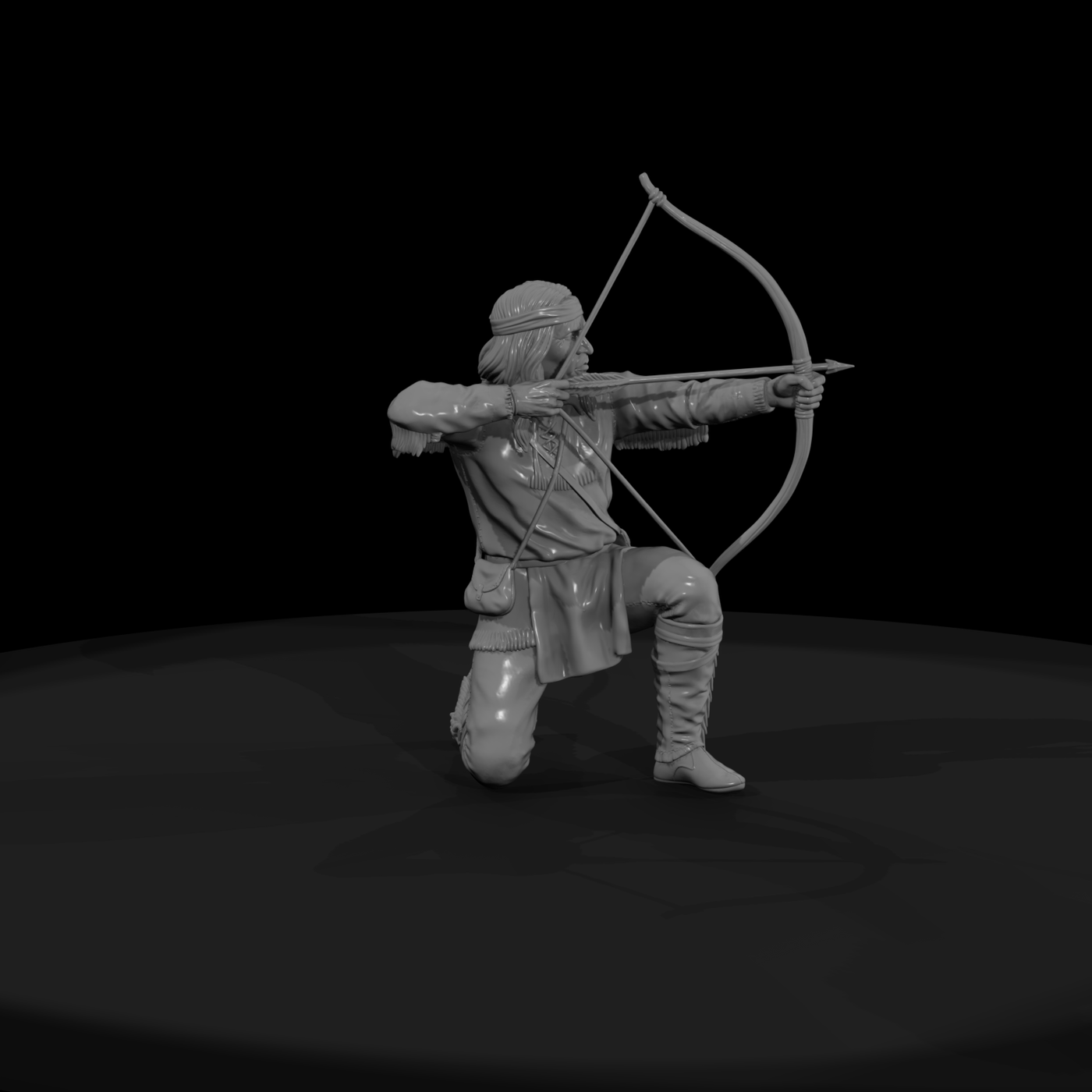 Apache Hunter Drawing His Bow