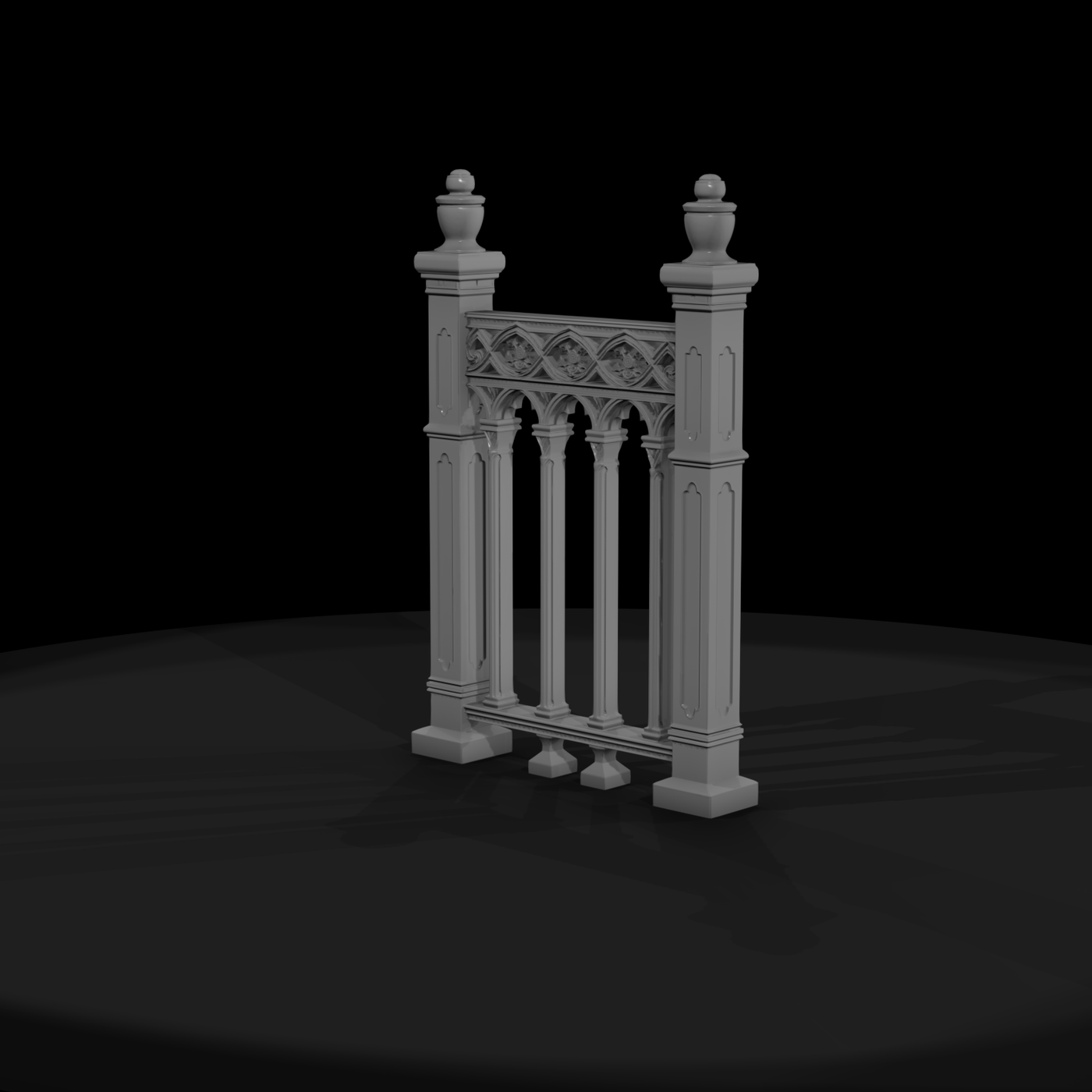 Gothic Ornate Balustrade Section
