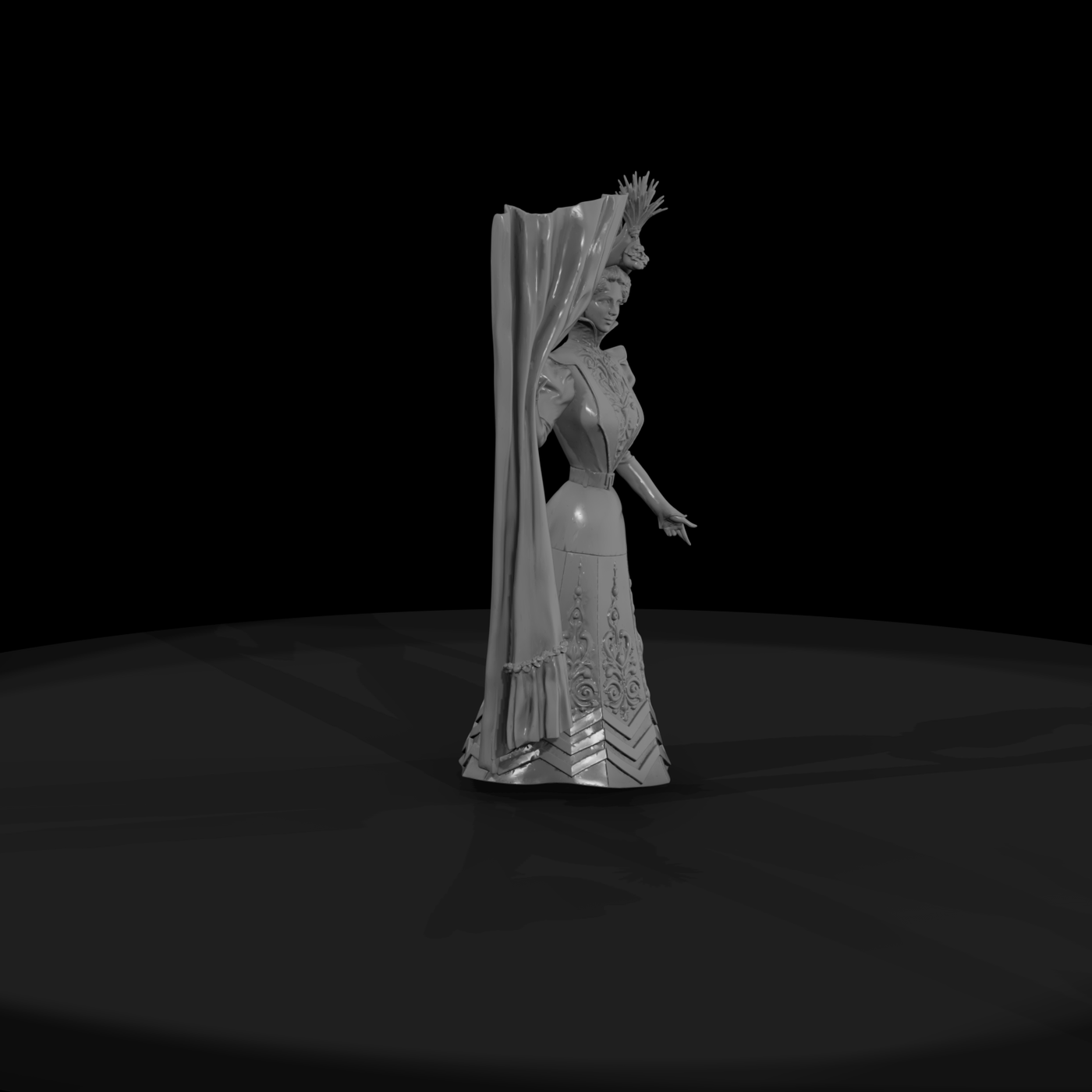 Edwardian Lady in Formal Gown
