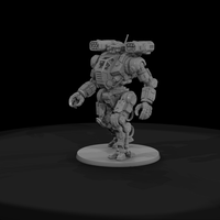 Piloted Battle Mech with Missile Pods — thumbnail 3