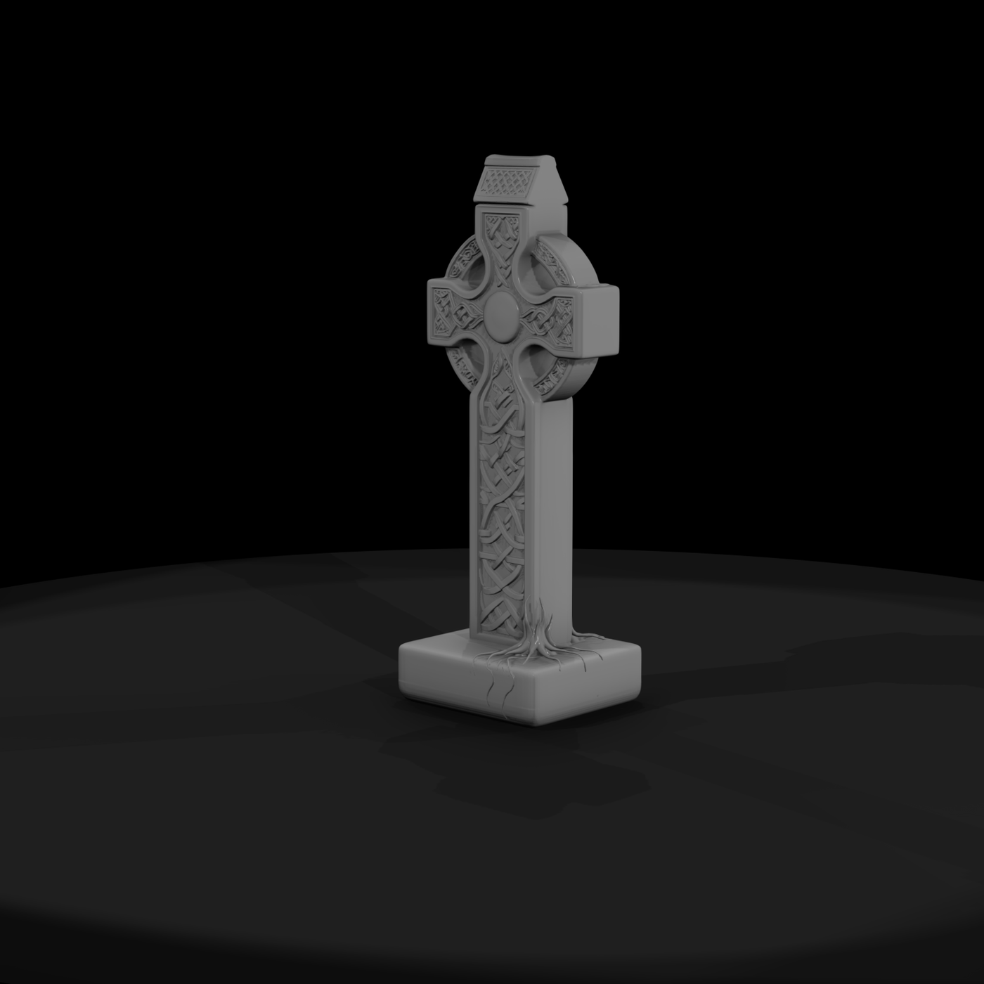 Celtic High Cross with Knotwork — Grave Marker
