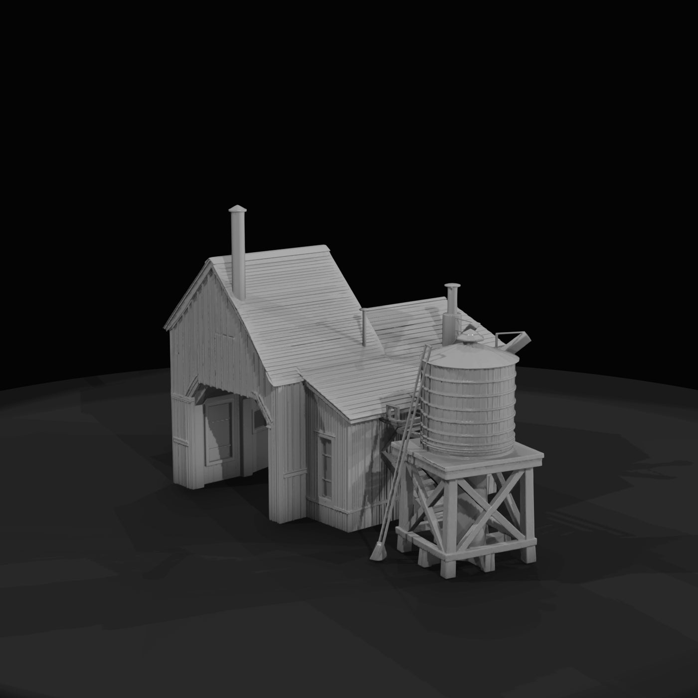 small-wooden-shed-with-elevated-water-tank