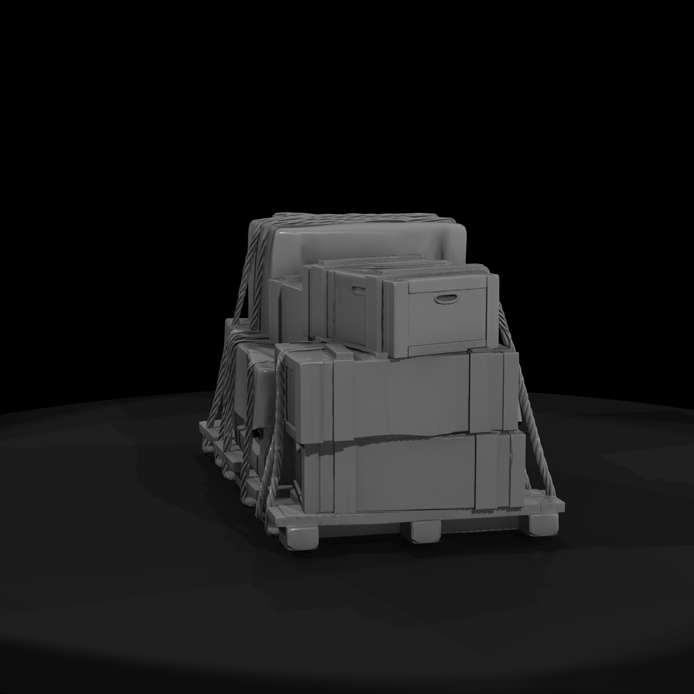 Stacked Cargo Crates on Pallet