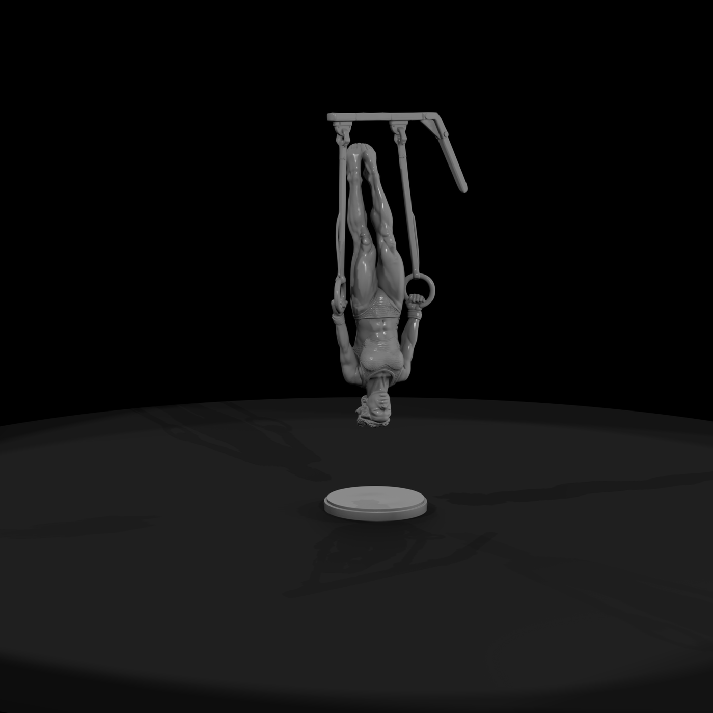 Gymnast Inverted on Still Rings