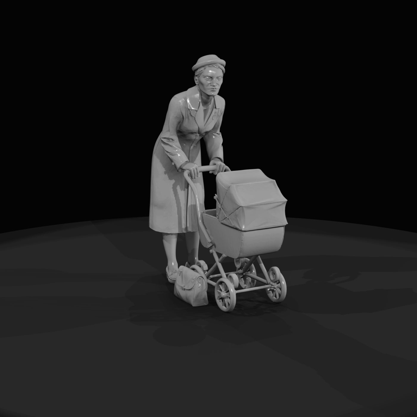 adult-woman-figure-pushing-a-baby-stroller