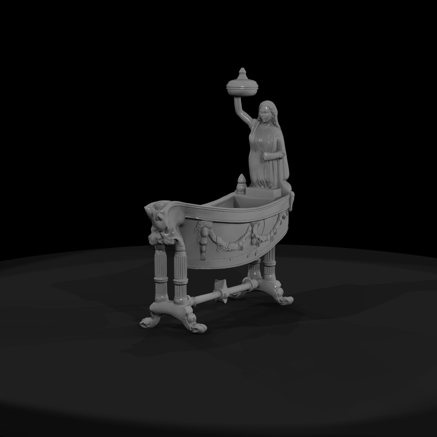Neoclassical Ornate Infant Cradle — Crib