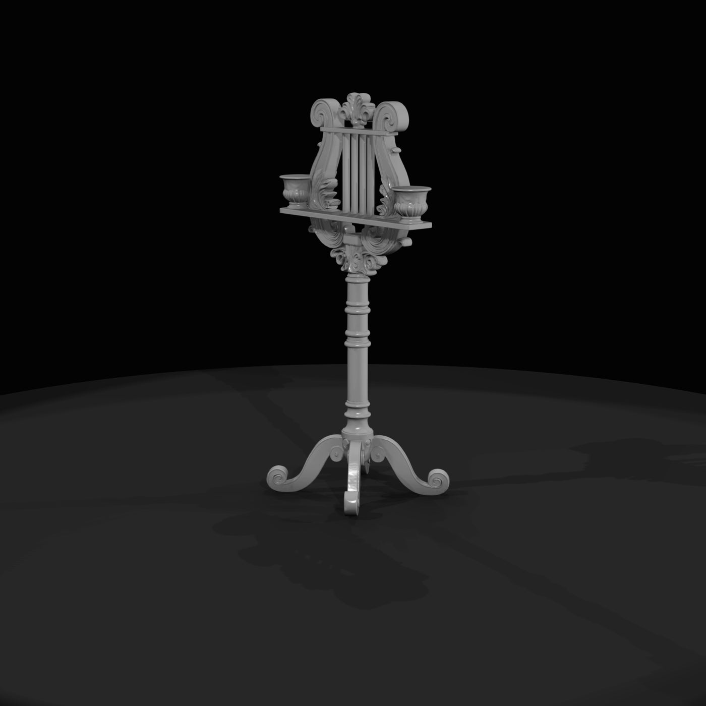 metal-sheet-music-stand-candelabrum-likely-wrought-iron-or-steel-with-gilt-brass-finish