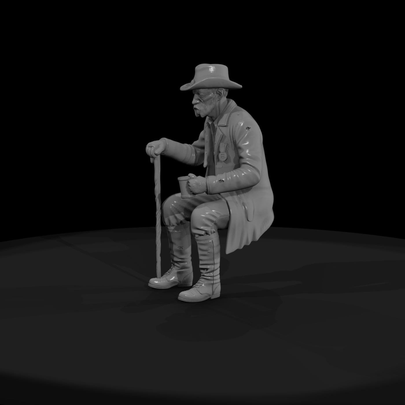 Seated Western Cowboy