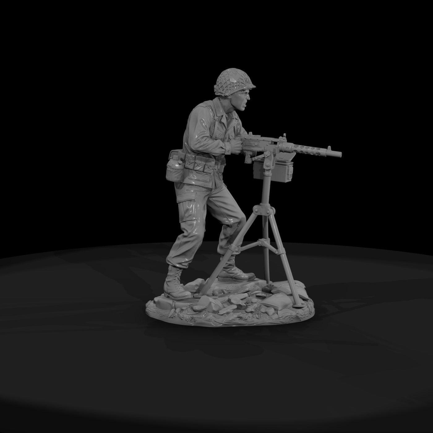 Ww2H 064 United States Marine Machine Gunner