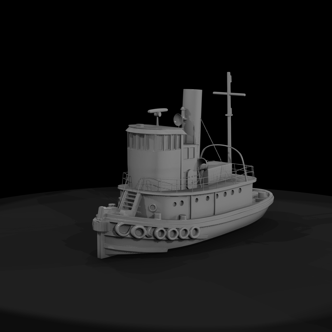 Stylized Steam Tugboat - Harbor