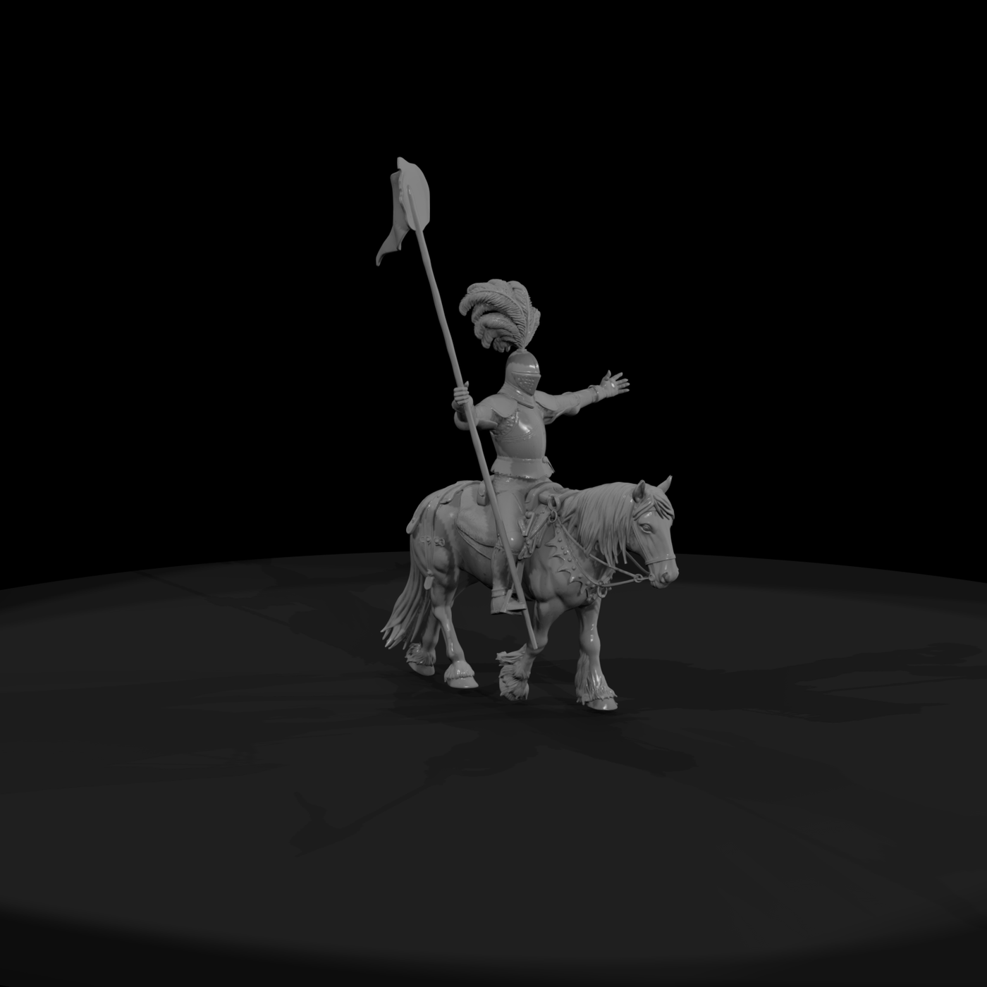 Mounted Knight in Full Plate Armor